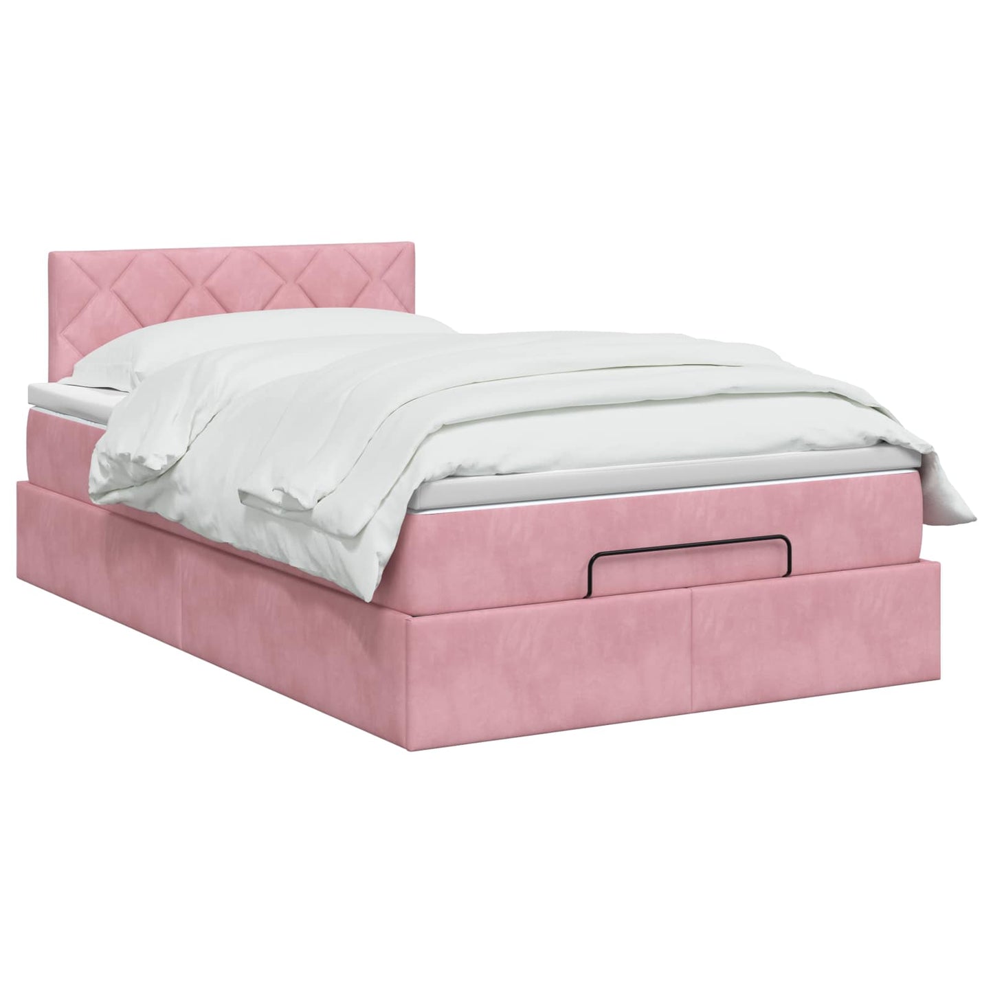 Ottoman Bed met Matrassen en LED Roze 120 x 190 cm fluweel
