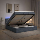 Ottoman bed 140x190 cm donkergrijs met matras en LED