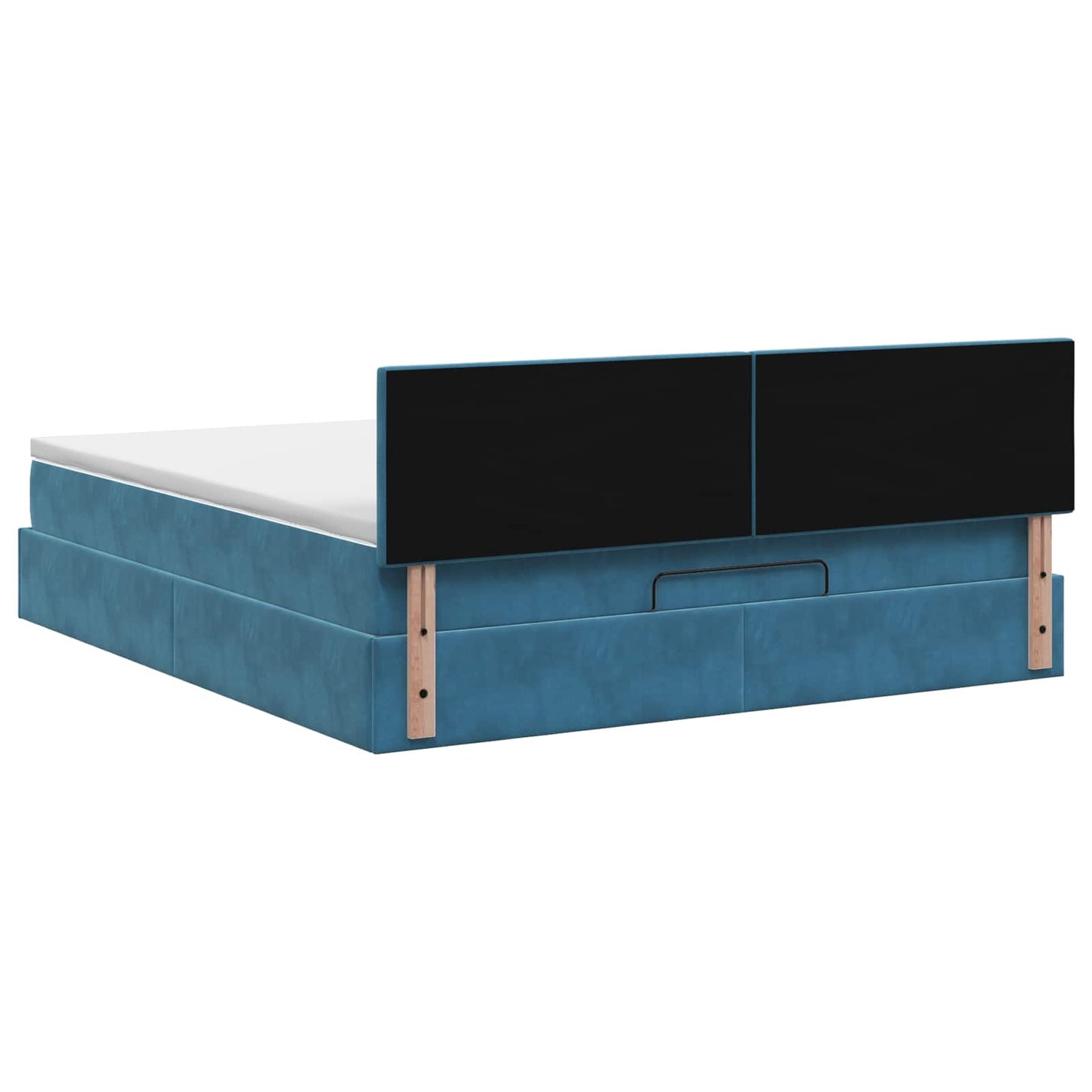 Ottoman Bed met Matrassen en LED Donkerblauw 180 x 200 cm