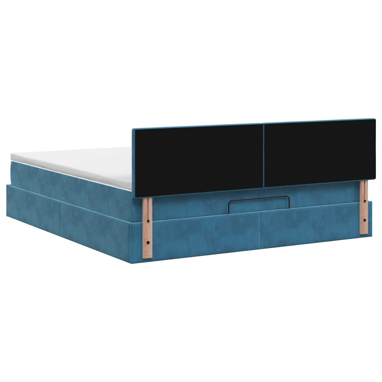 Ottoman Bed met Matrassen en LED Donkerblauw 180 x 200 cm