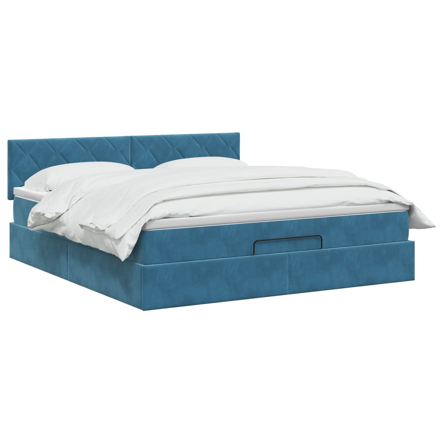 Ottoman Bed met Matrassen en LED Donkerblauw 180 x 200 cm