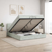 Ottoman bed met opbergruimte lichtgrijs 200x200 cm