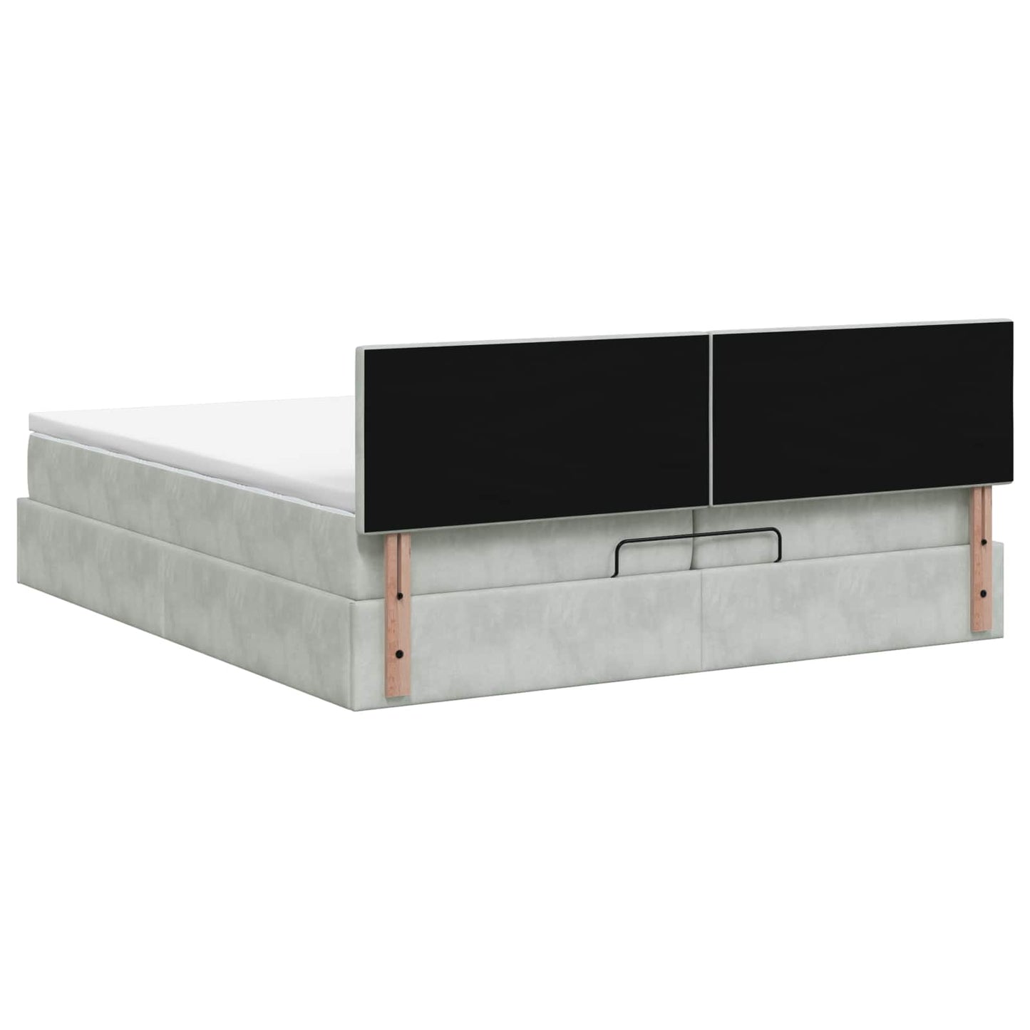 Ottoman Bed met Matrassen en LED Lichtgrijs 200 x 200 cm