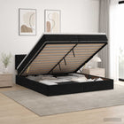 Ottoman bed met opbergruimte 200x200 cm zwart fluweel