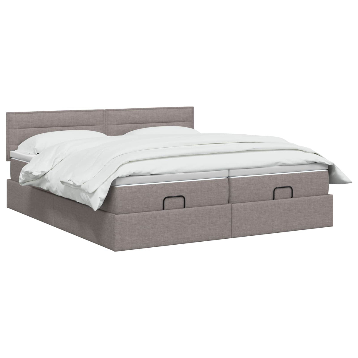 Ottoman Bed met Matrassen en LED Taupe 160 x 200 cm Stof