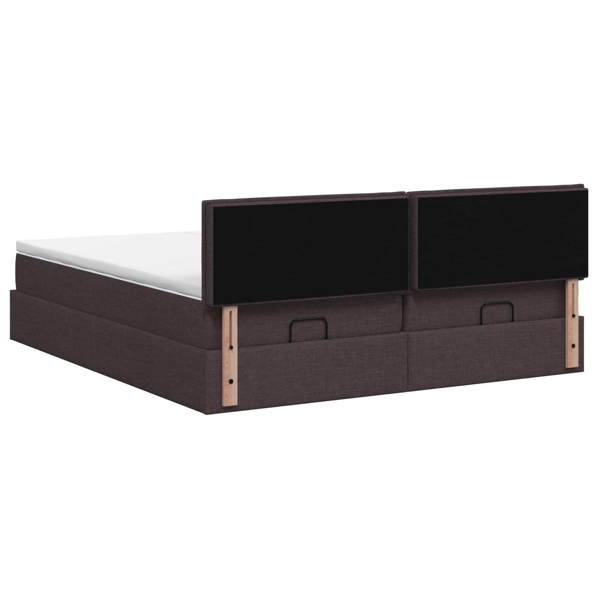 Ottoman Bed met Matrassen en LED Donkerbruin 180 x 200 cm Stof