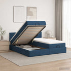 Ottoman bed met opbergruimte 140 kg blauw stof