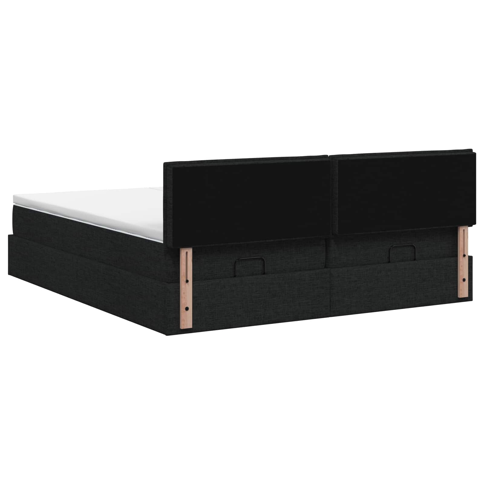 Ottoman Bed met Matrassen en LED Zwart 200 x 200 cm Stof