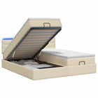 Ottoman Bed 200x200 cm crèmekleurig stof