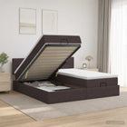 Ottoman bed met matras met hoofdeinde 2 st Donkerbruin Stof
