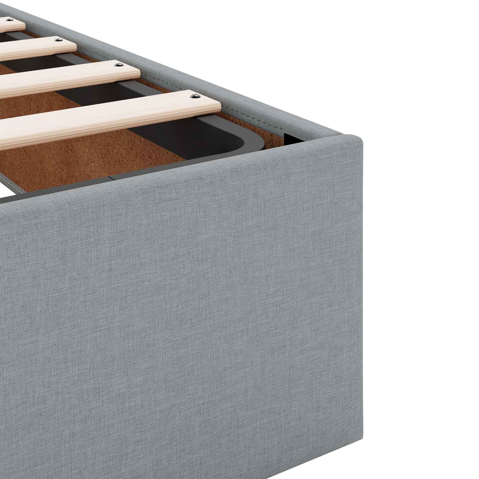 Ottoman Bed met Matrassen en LED Lichtgrijs 160 x 200 cm Stof