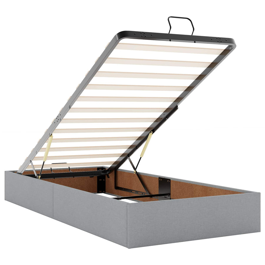 Ottoman Bed met Matrassen en LED Lichtgrijs 160 x 200 cm Stof
