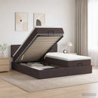 Ottoman bed met opbergruimte en LED 200x200 cm donkerbruin