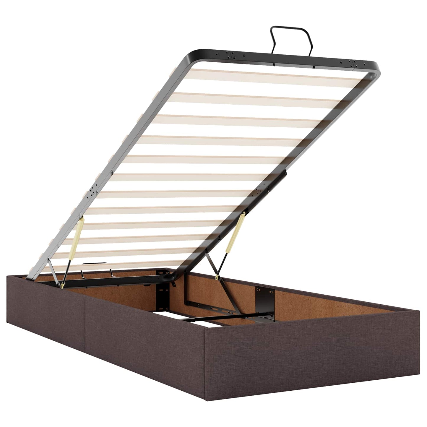 Ottoman Bed met Matrassen en LED Donkerbruin 200 x 200 cm Stof