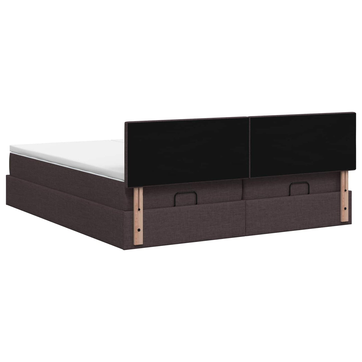 Ottoman Bed met Matrassen en LED Donkerbruin 200 x 200 cm Stof