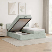 Ottoman bed 180x200 cm lichtgrijs met opbergruimte