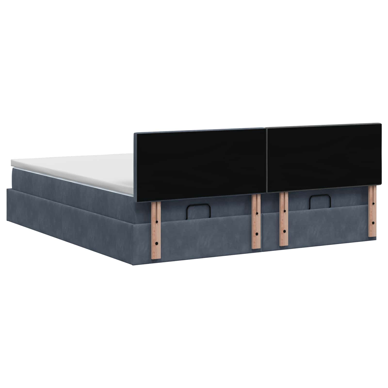 Ottoman Bed met Matrassen en LED Donkergrijs 180 x 200 cm