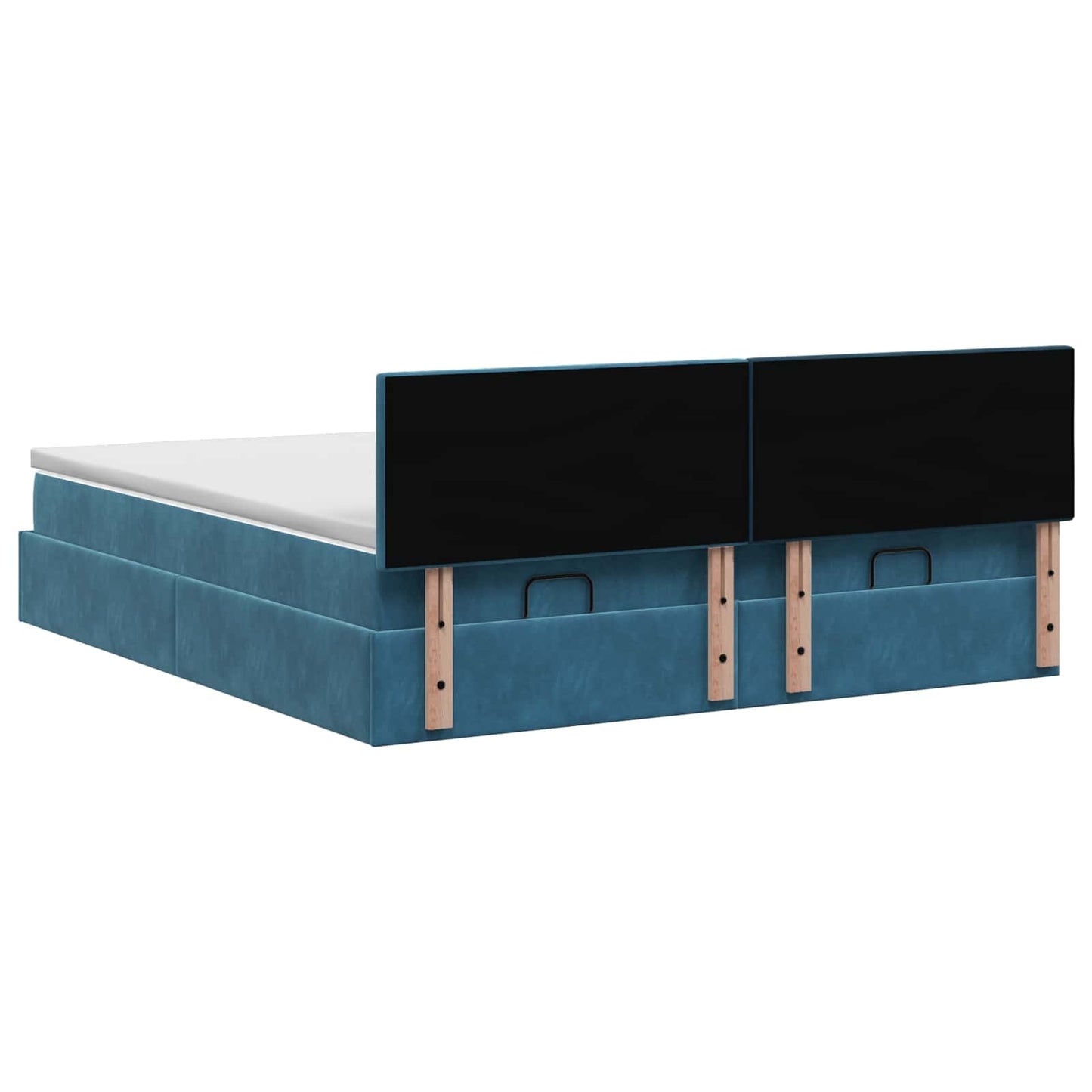 Ottoman Bed met Matrassen en LED Donkerblauw 180 x 200 cm