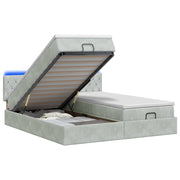 Ottoman bed 200x200 cm lichtgrijs met opbergruimte