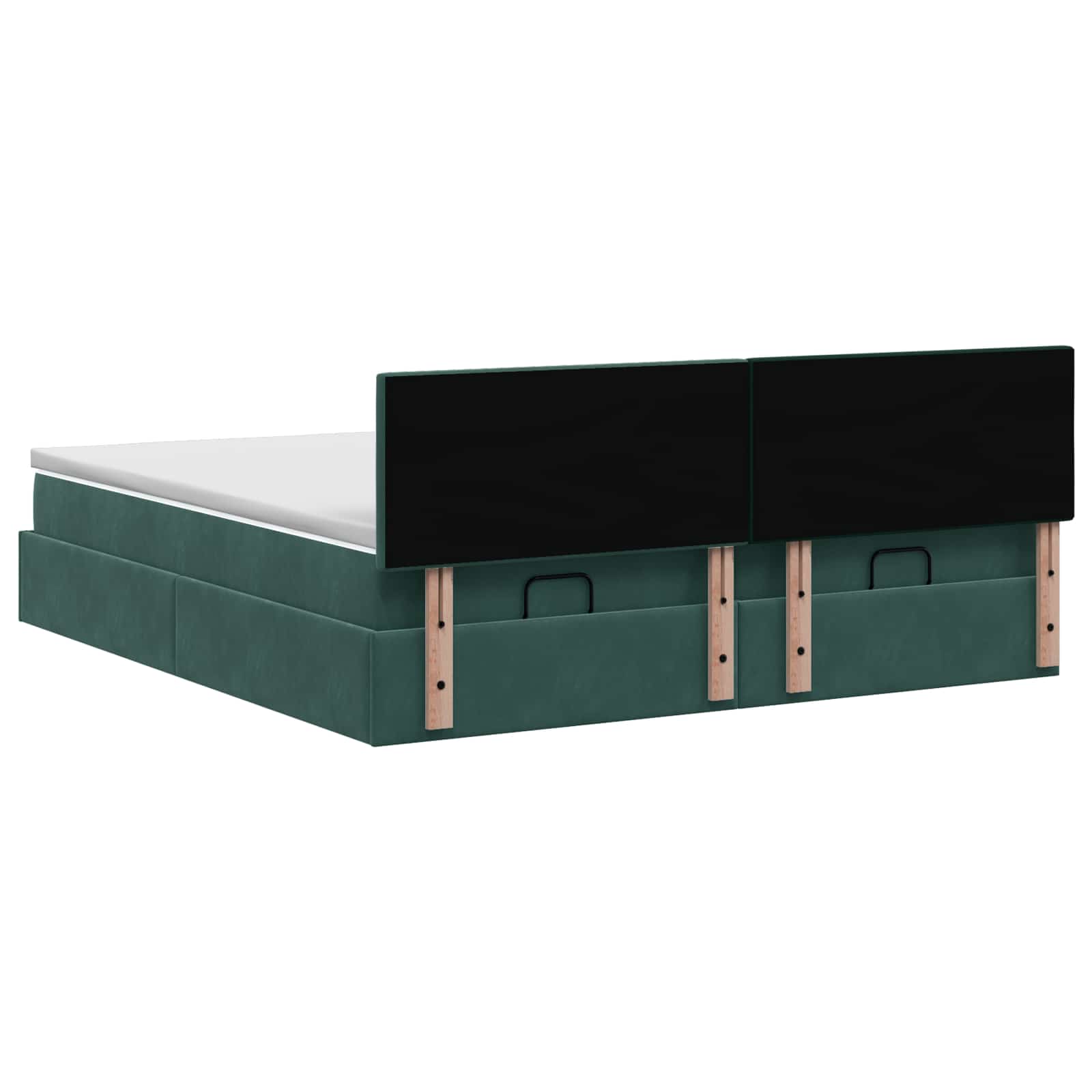 Ottoman Bed met Matrassen en LED Donkergroen 160 x 200 cm