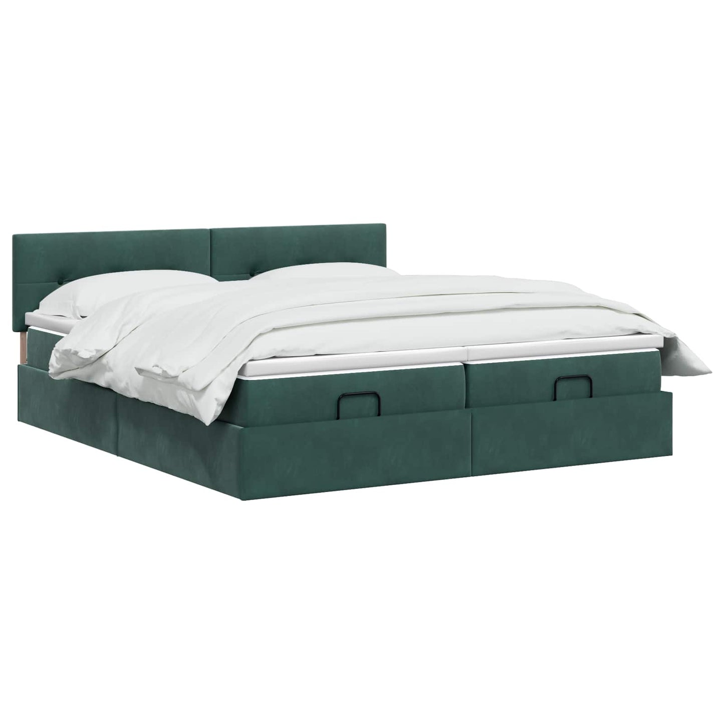 Ottoman Bed met Matrassen en LED Donkergroen 160 x 200 cm