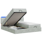 Ottoman Bed met Matrassen en LED Lichtgrijs 180 x 200 cm