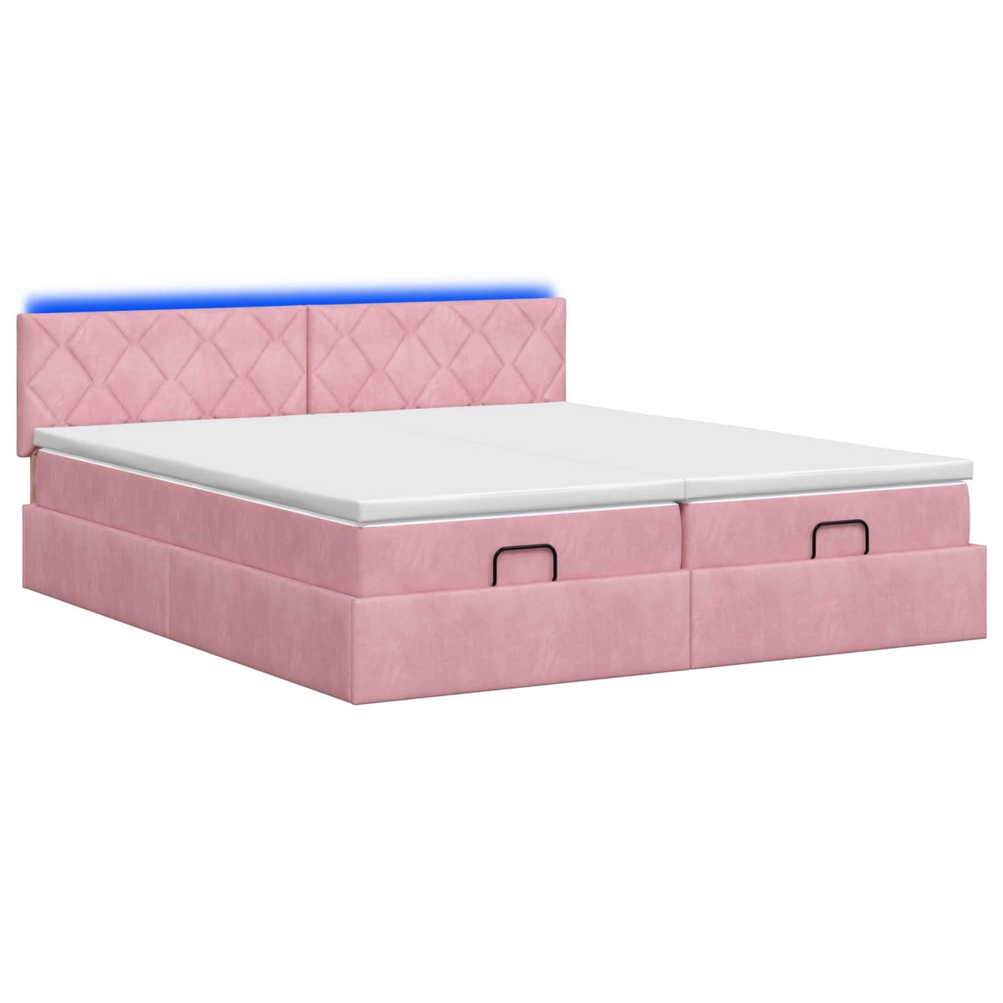 Ottoman Bed met Matrassen en LED Roze 160 x 200 cm fluweel