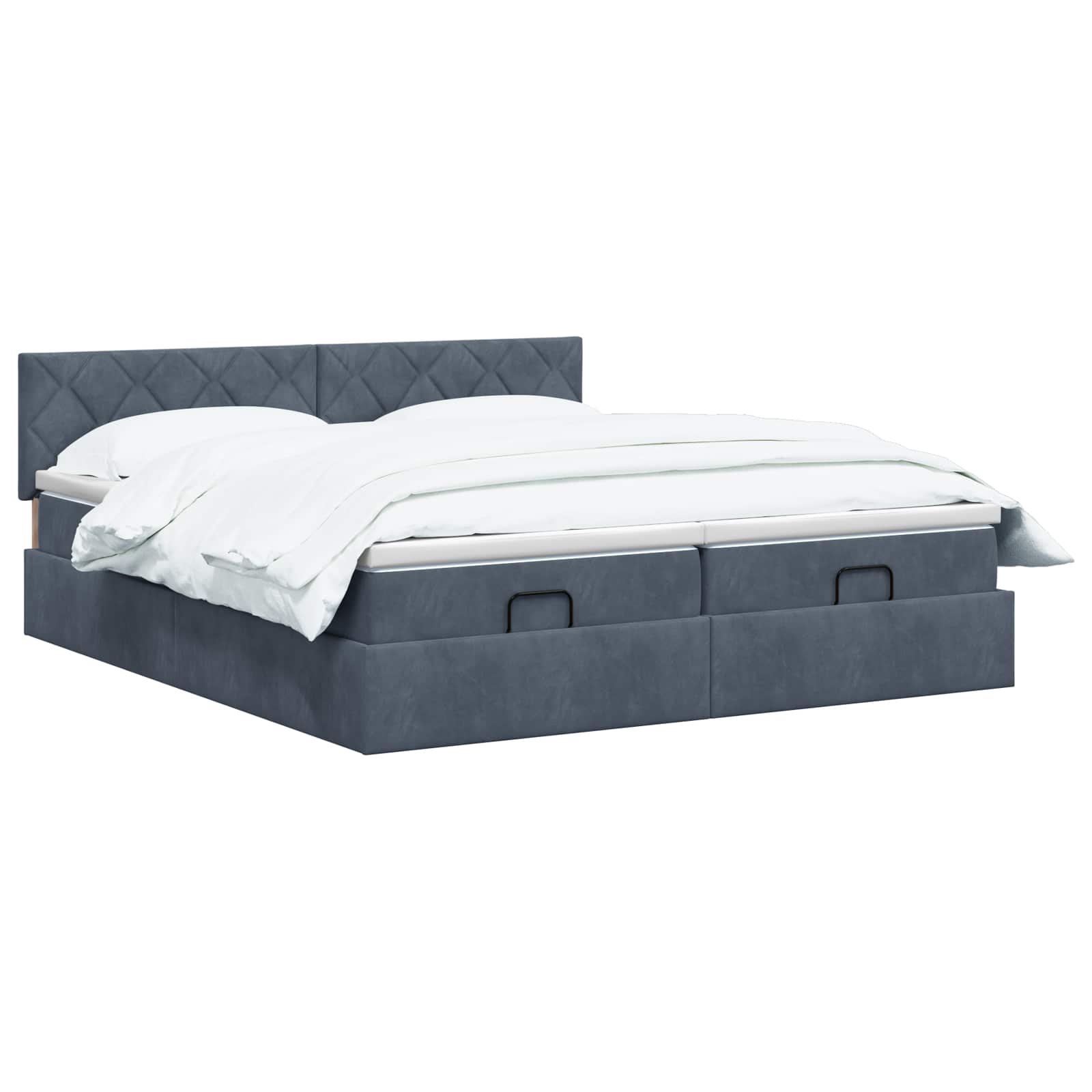 Ottoman Bed met Matrassen en LED Donkergrijs 180 x 200 cm