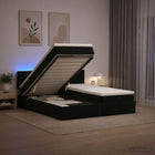 Ottoman bed 160x200 cm zwart fluweel met opbergruimte en LED