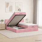 Ottoman bed met opbergruimte 203x200 cm roze fluweel
