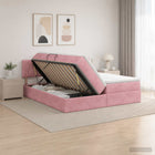 Opbergbed 204x200 cm roze