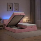 Opslagbed 200x200 cm roze fluweel
