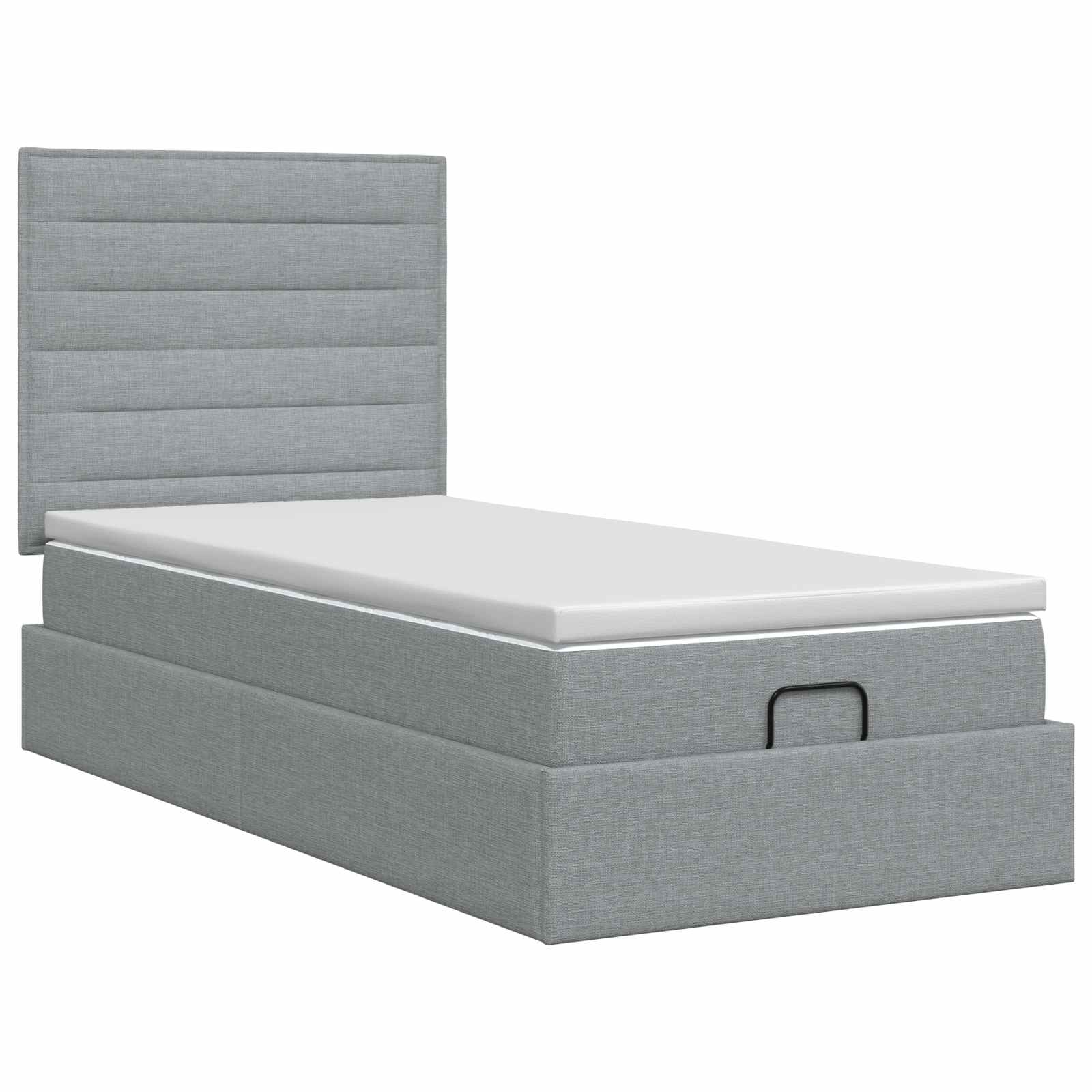 Ottoman bed met matras Lichtgrijs 80 x 200 cm Stof