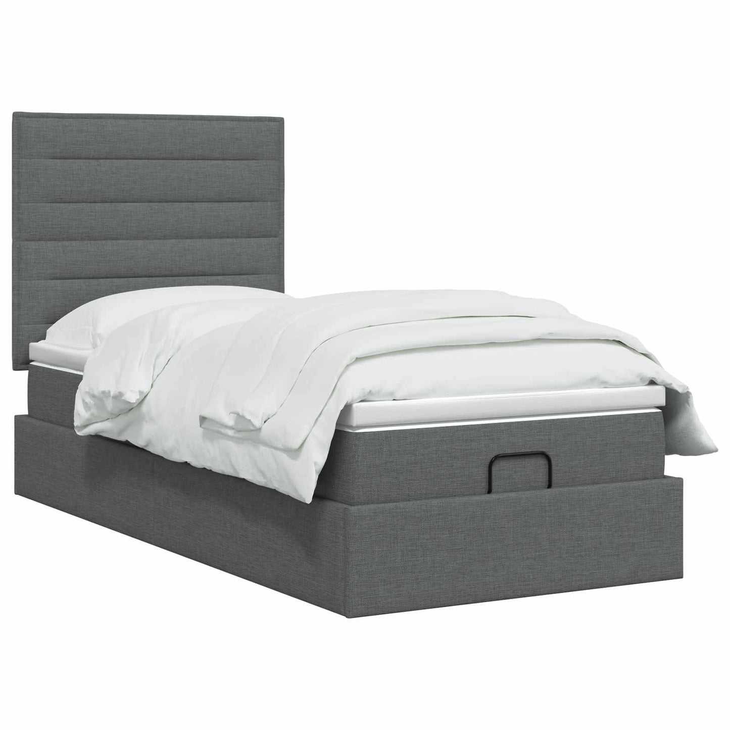Ottoman bed met matras Donkergrijs 80 x 200 cm Stof