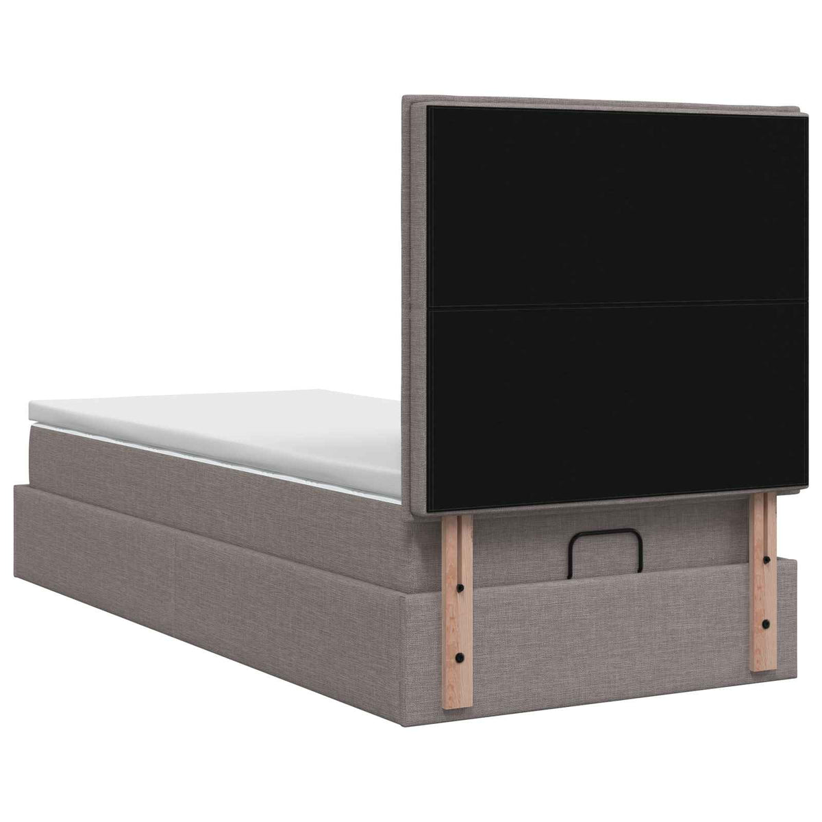 Ottoman bed met matras met hoofdeinde Taupe 80 x 200 cm Stof