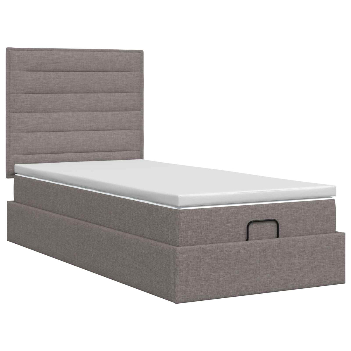 Ottoman bed met matras met hoofdeinde Taupe 90 x 200 cm Stof