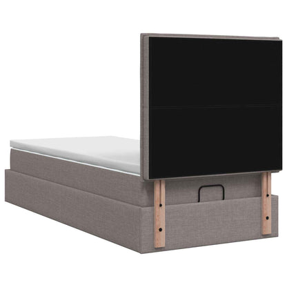 Ottoman bed met matras met hoofdeinde Taupe 90 x 200 cm Stof