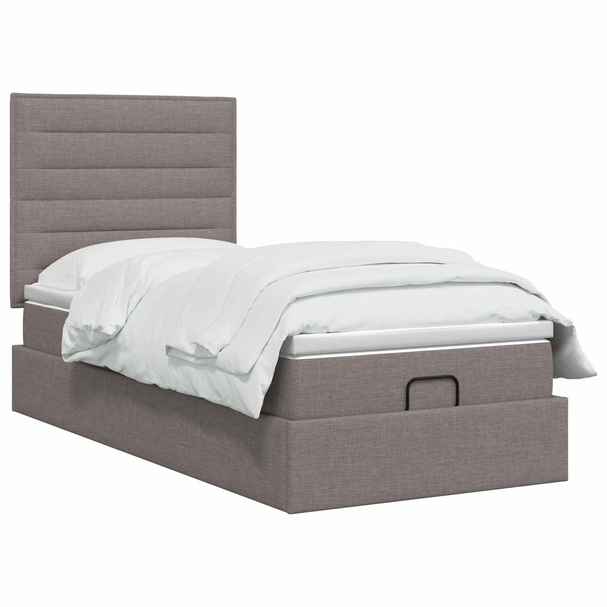 Ottoman bed met matras met hoofdeinde Taupe 90 x 200 cm Stof