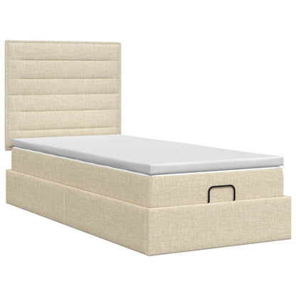 Ottoman bed met matras Crèmekleurig 90 x 200 cm Stof