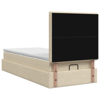 Ottoman bed met matras Crèmekleurig 90 x 200 cm Stof