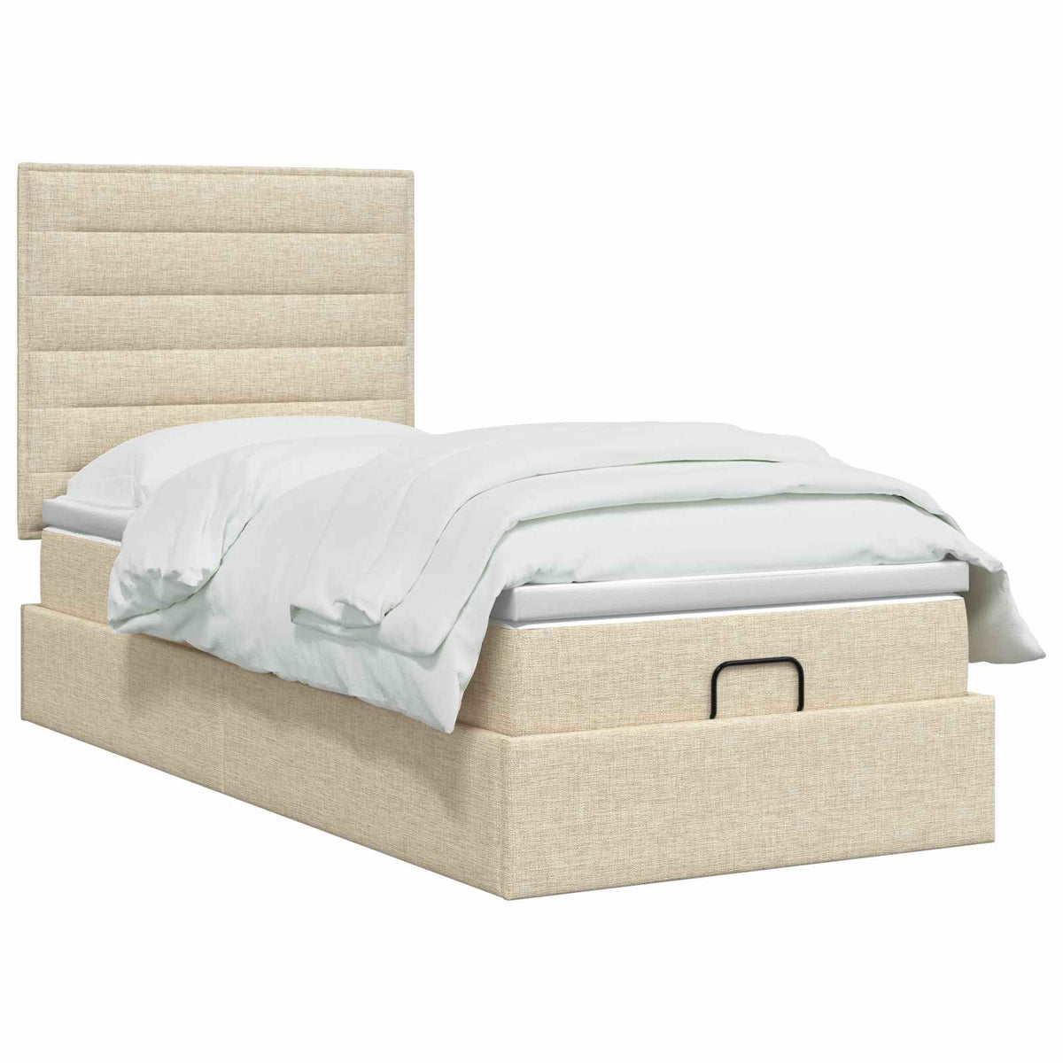 Ottoman bed met matras Crèmekleurig 90 x 200 cm Stof