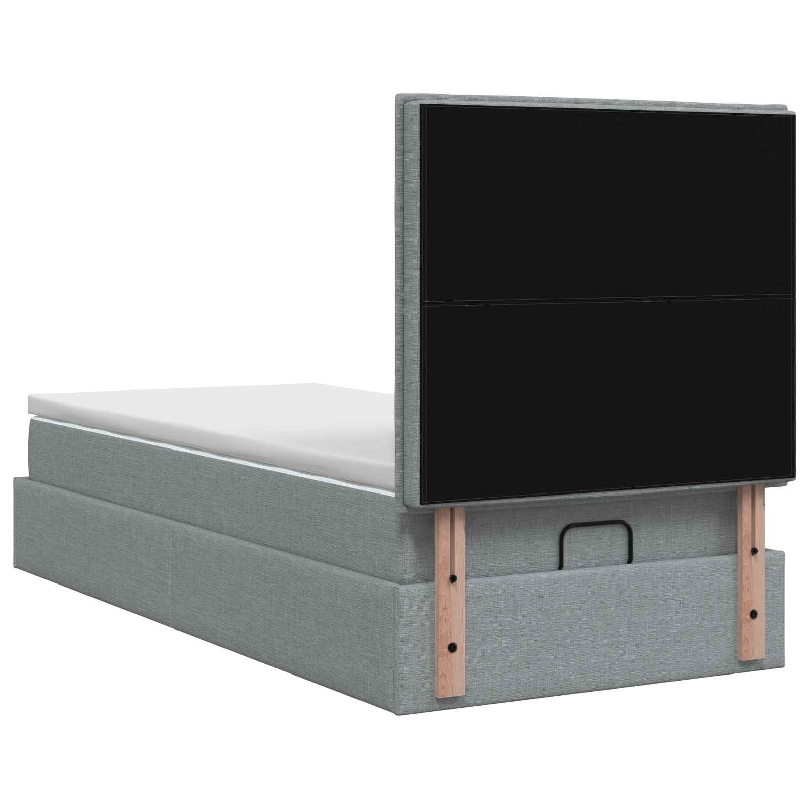Ottoman bed met matras Lichtgrijs 100 x 200 cm Stof