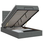 Ottoman bed met matras Donkergrijs 120 x 190 cm Stof
