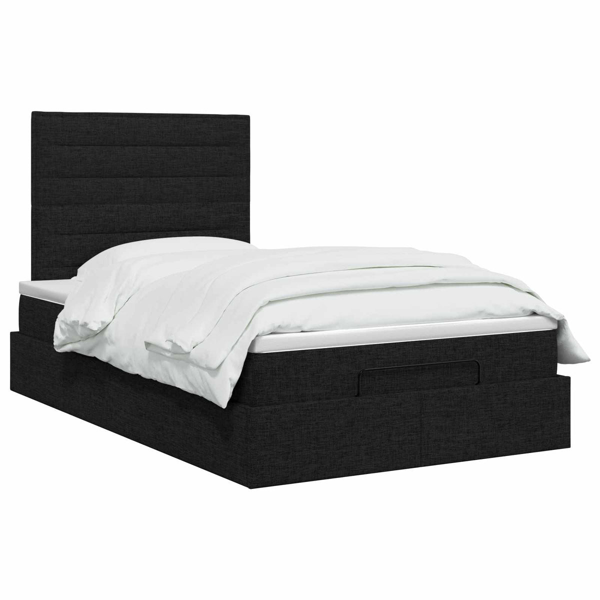 Ottoman bed met matras met hoofdeinde Zwart 120 x 190 cm Stof