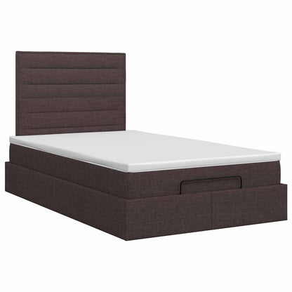 Ottoman bed met matras Donkerbruin 120 x 190 cm Stof