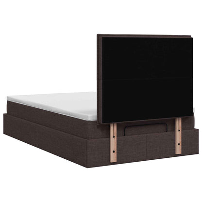 Ottoman bed met matras Donkerbruin 120 x 190 cm Stof