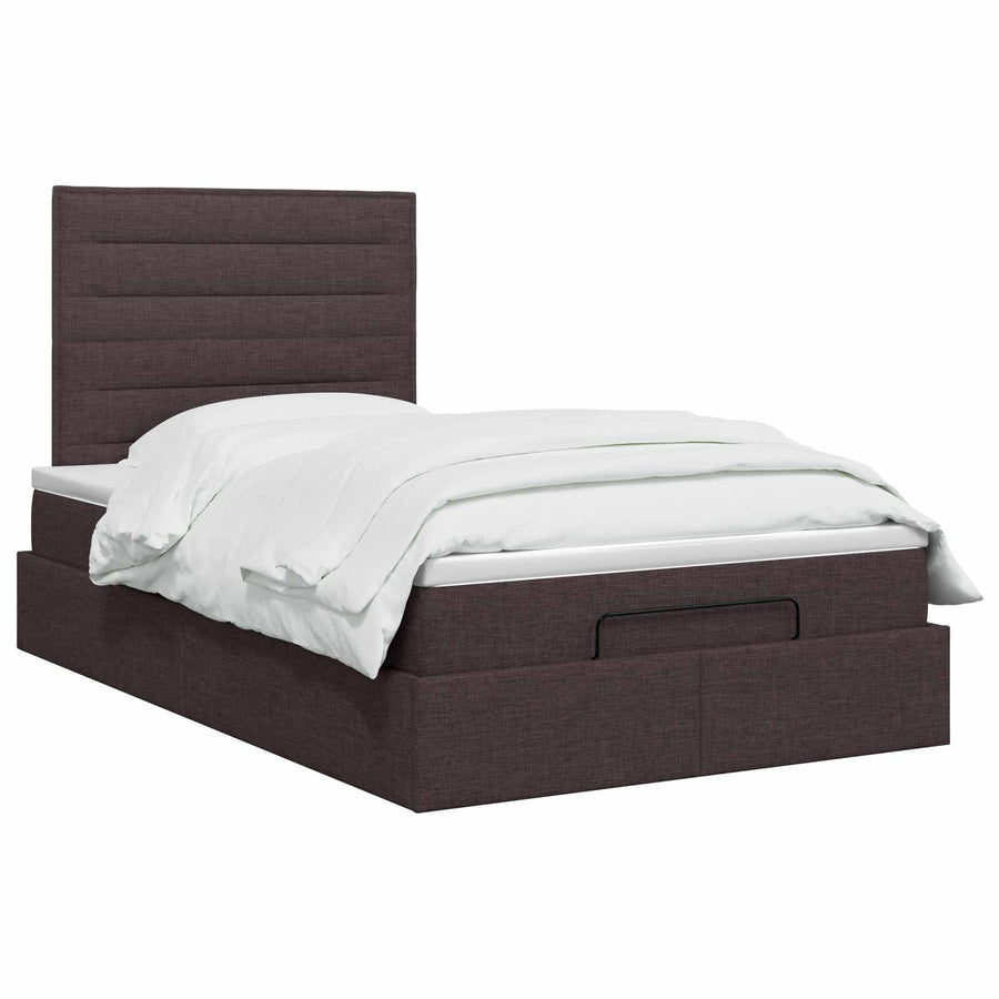 Ottoman bed met matras Donkerbruin 120 x 190 cm Stof