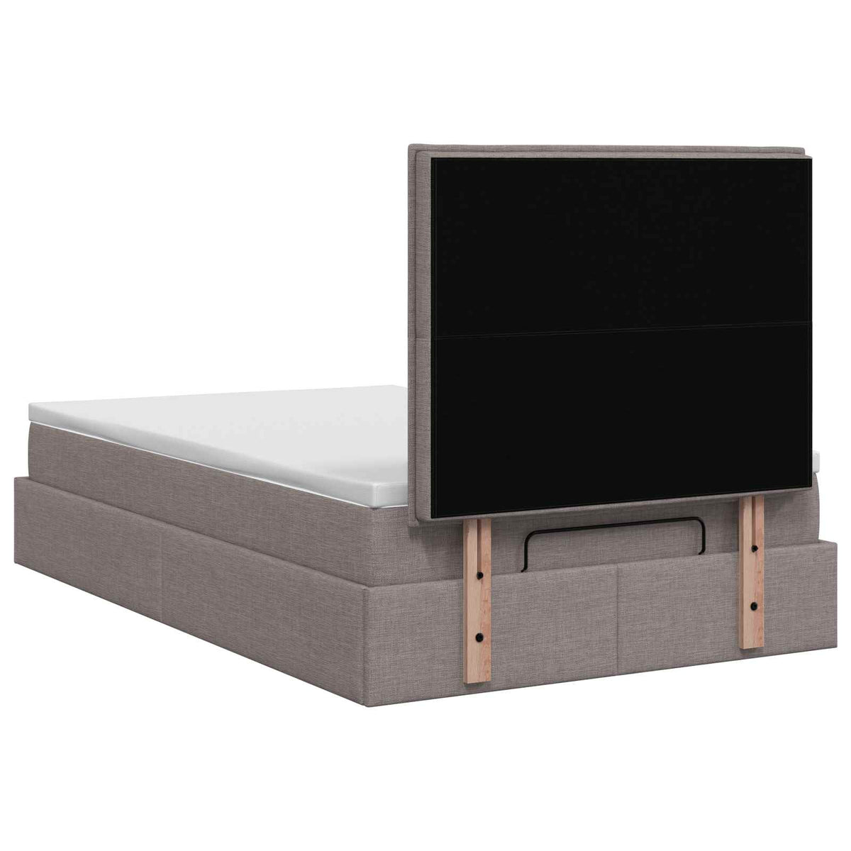 Ottoman bed met matras met hoofdeinde Taupe 120 x 190 cm Stof