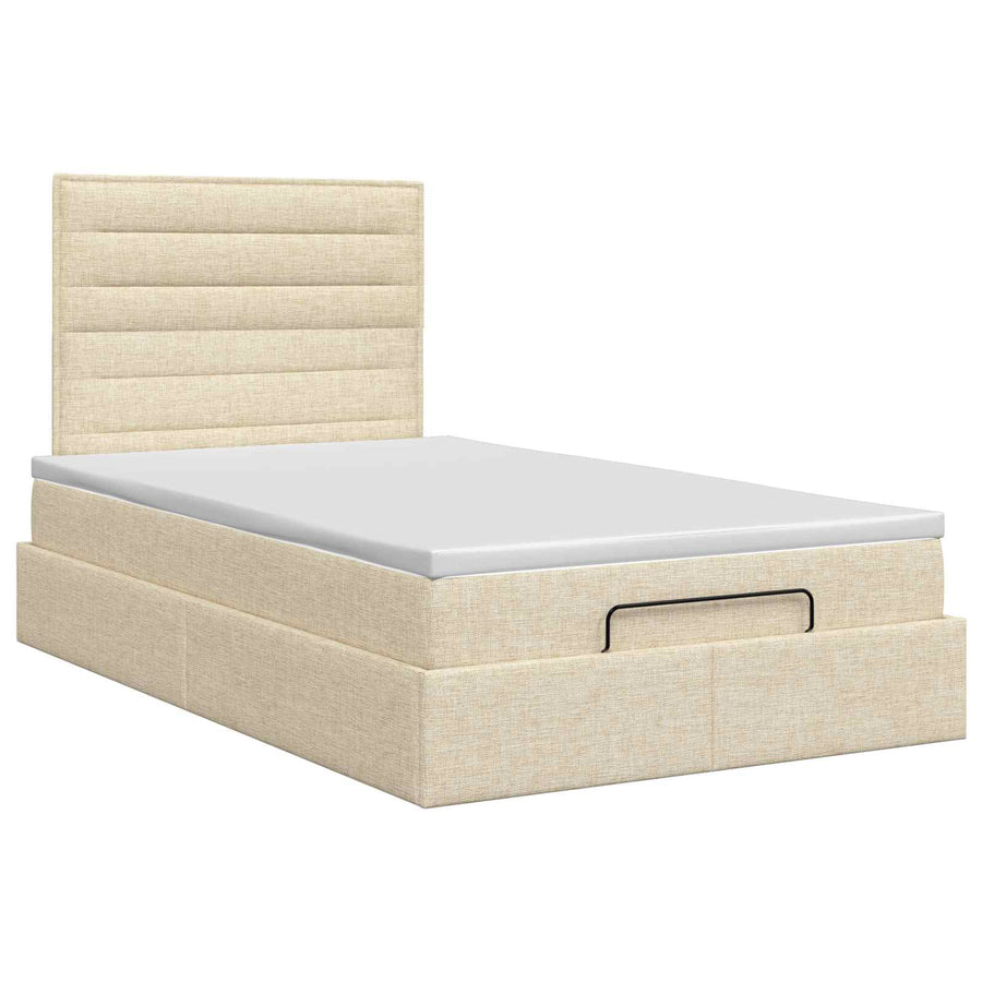 Ottoman bed met matras Crèmekleurig 120 x 190 cm Stof