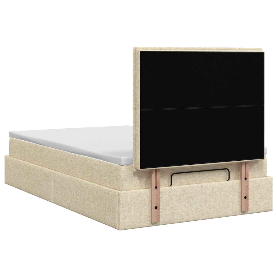 Ottoman bed met matras Crèmekleurig 120 x 190 cm Stof